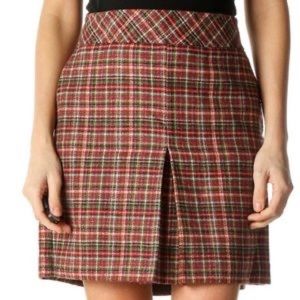 Plaid wool mini skirt - loft